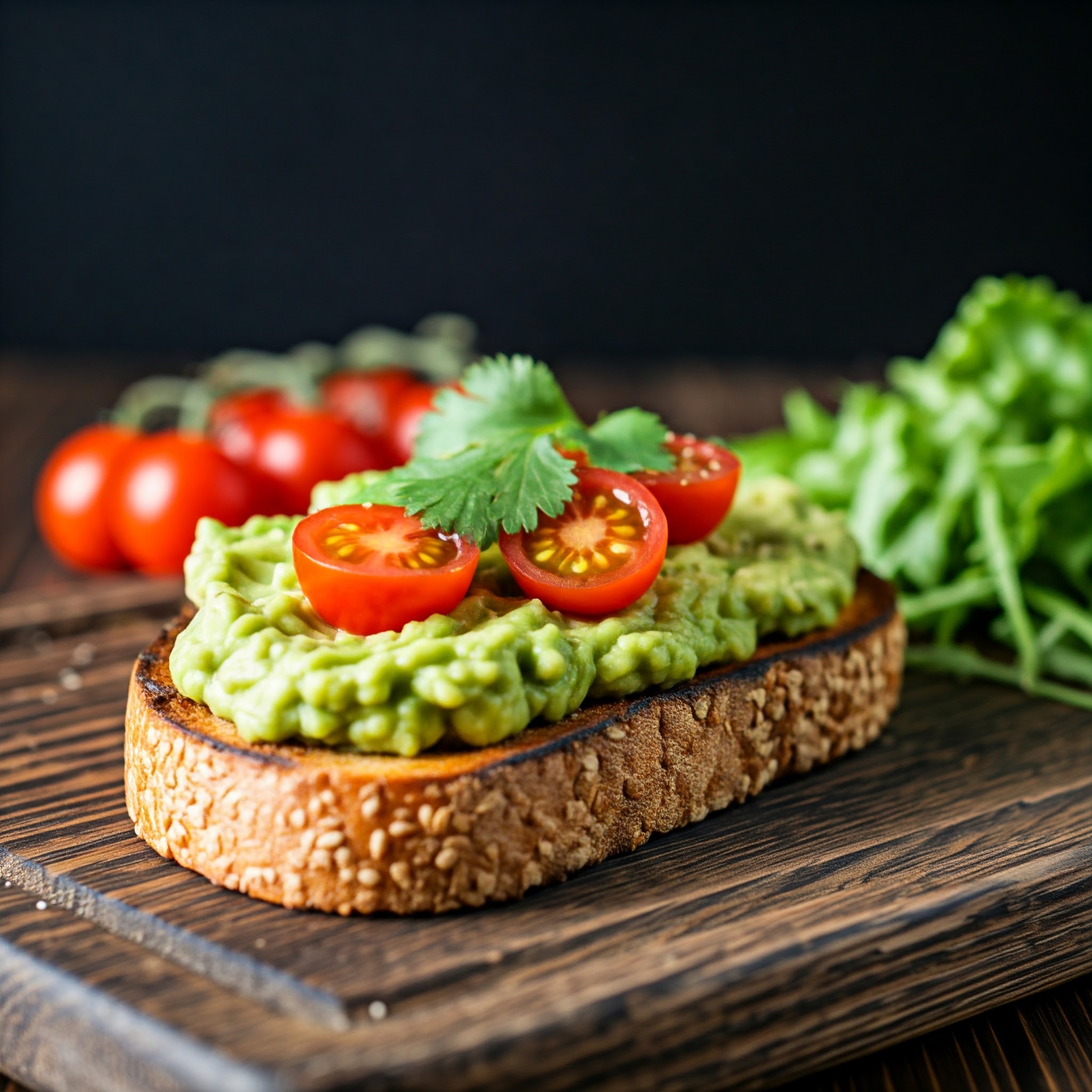 Freshly made avocado bread with toasted crispiness, topped with a sprinkle of herbs and spices.|  Plan your menu