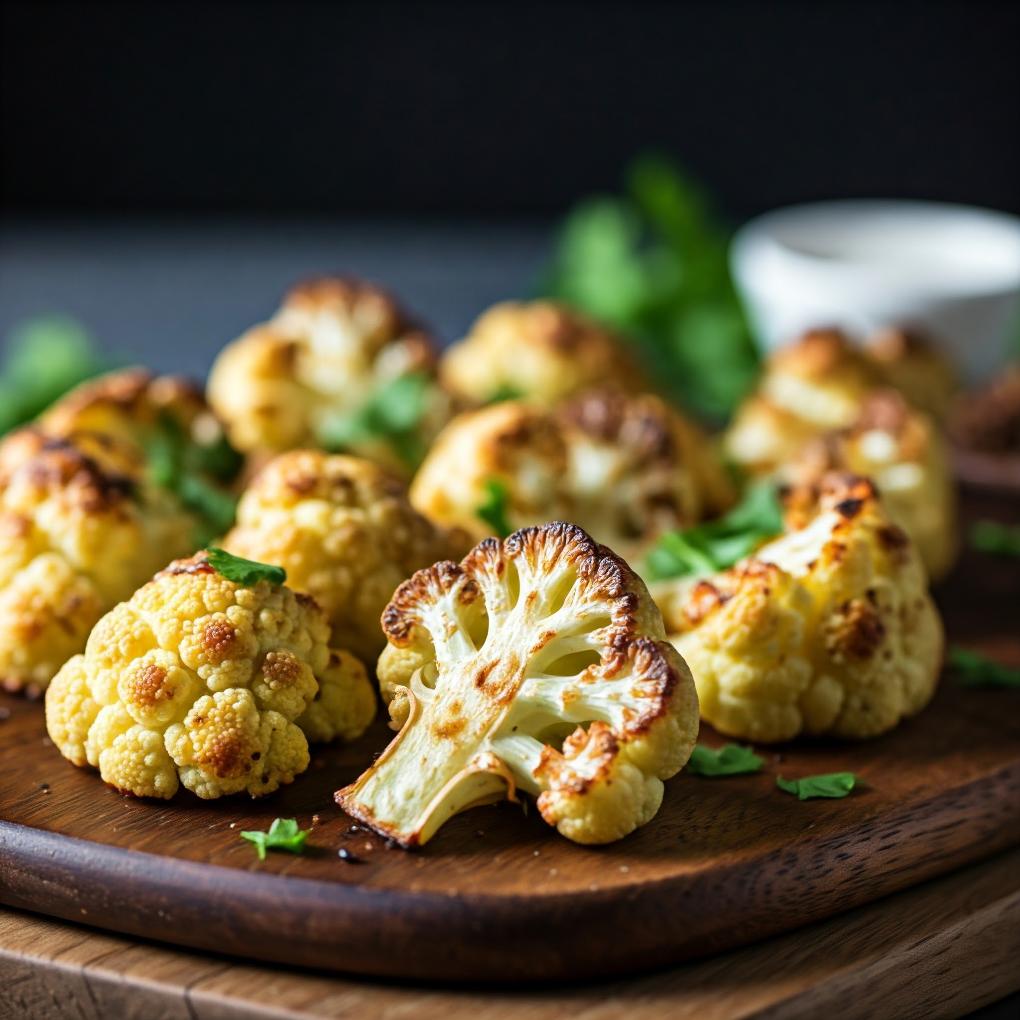 Roasted cauliflower served as a crispy and tender side dish | Planmeal