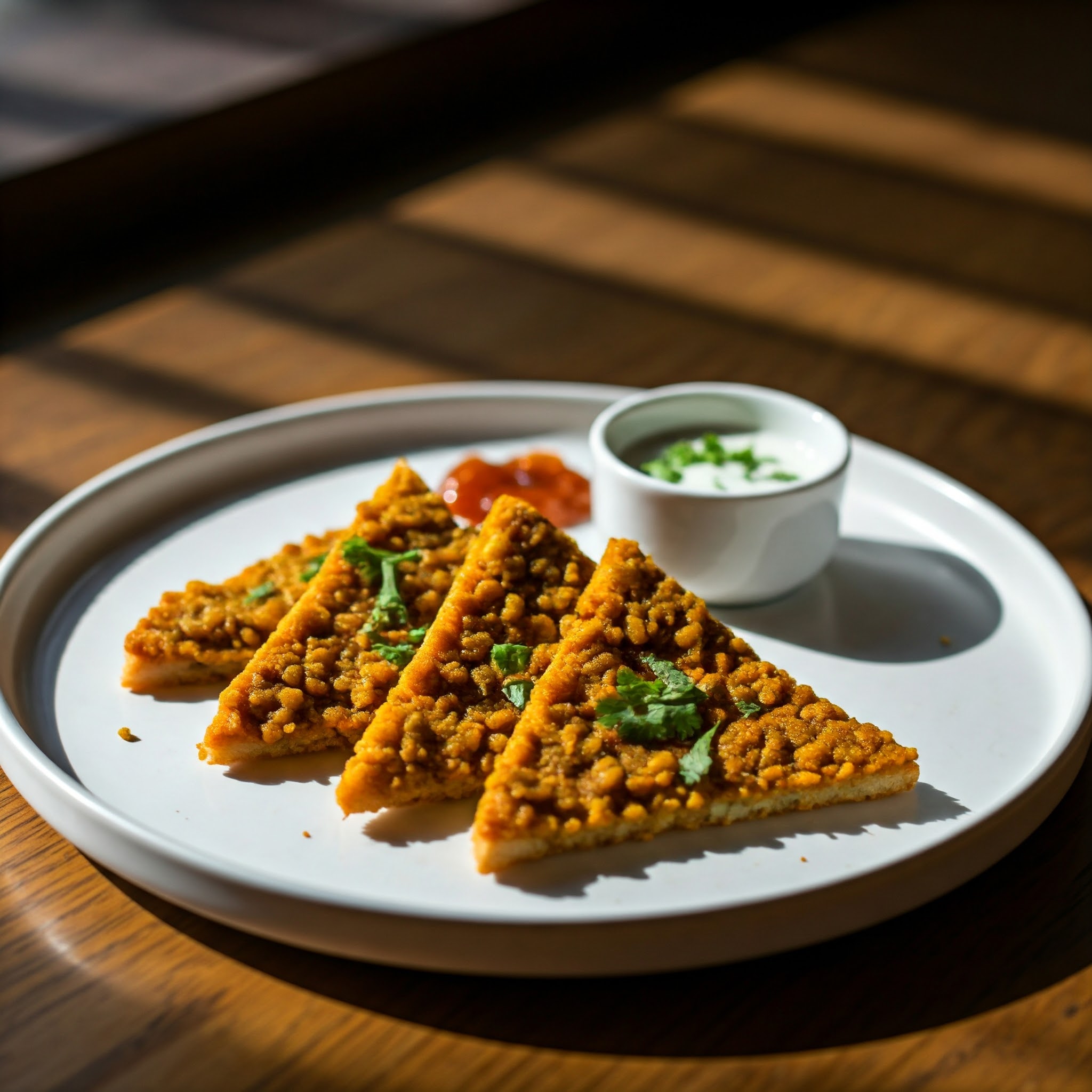 Tasty and crunchy Besan Toast made with gram flour and served with chutney, ideal for a quick bite. | Planmeal