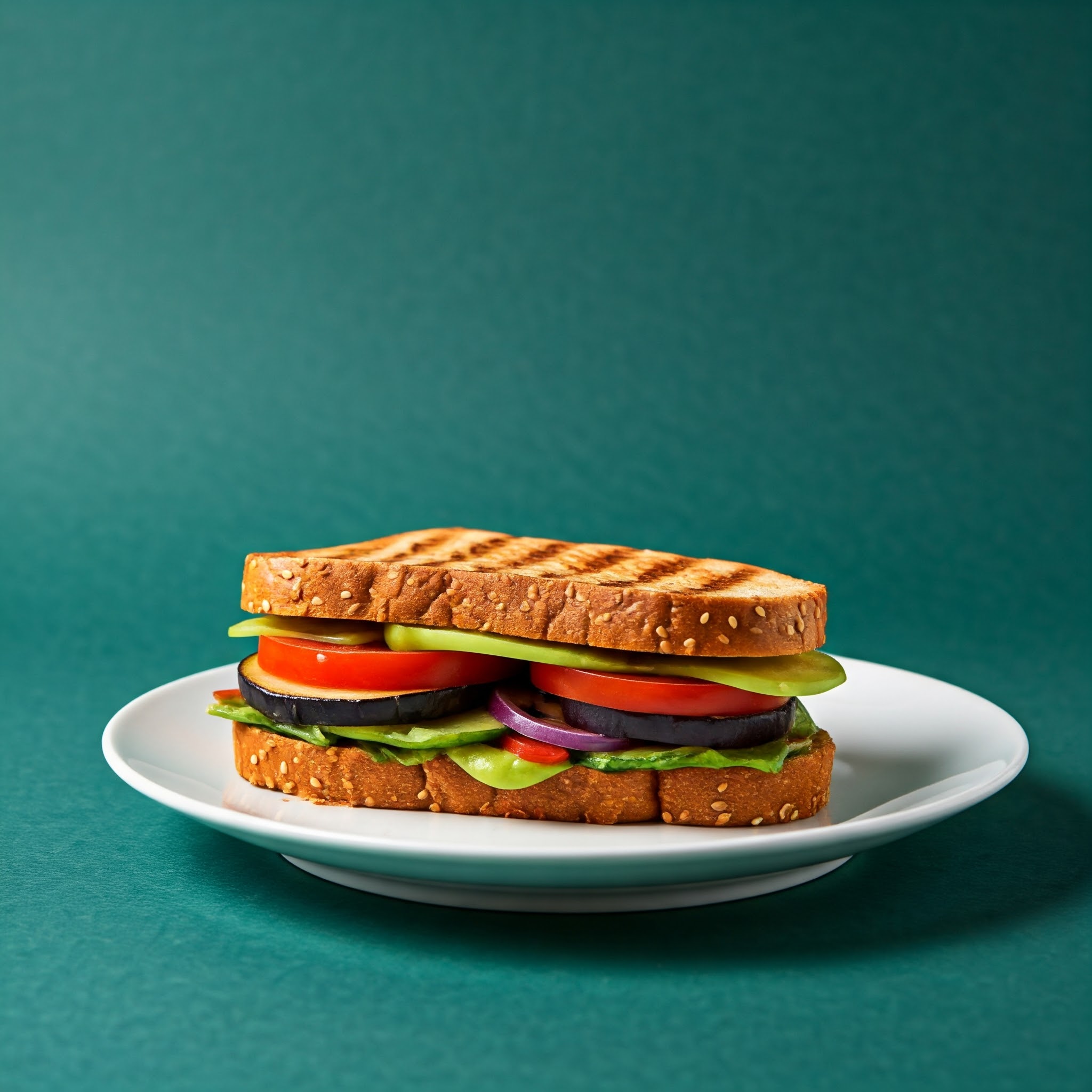 Fresh vegetable sandwich with a delicious filling of seasonal veggies. | Planmeal